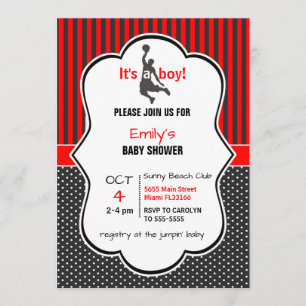 Baby shower de basket-ball - Carte d'invitation