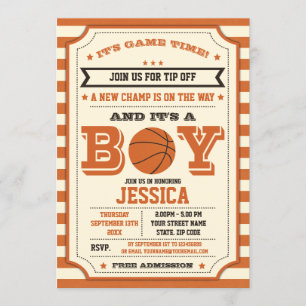 Baby shower de basket-ball Invitation de billets