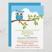 Baby shower de bébé Chevêchette douce Invitation d (Devant / Derrière)