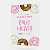 Baby shower de beignets rose et chocolat Bienvenue (Angle)