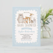 Baby shower de bois Invitation douche lunaire (Debout devant)