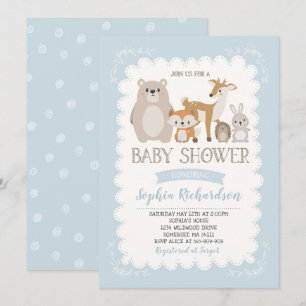 Baby shower de bois Invitation douche lunaire