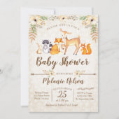 Baby shower de bois Invitation Renard renard renar (Devant)