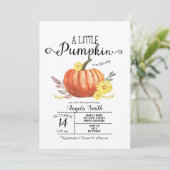 Baby shower de bois Petite invitation Citrouille R (Debout devant)