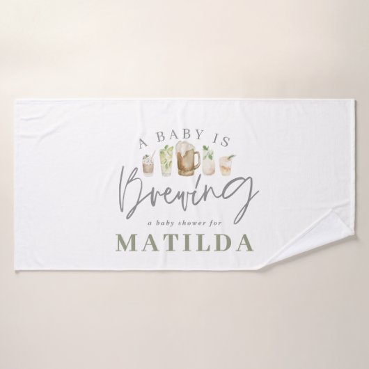 baby shower de boissons aquarelle peinte (Serviette de bain)
