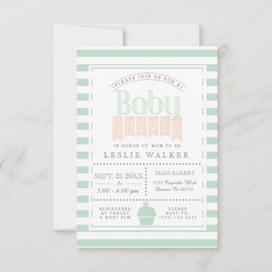 Baby shower de boulangerie chic Invitation (Devant)