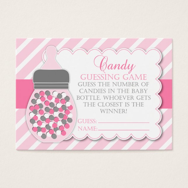 Baby shower de bouteille de fille jeu de devis (Devant)