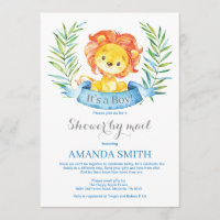 Baby shower de Boy Lion par courrier Invitation