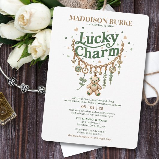 Baby shower de bracelet Lucky Charm Invitation