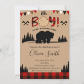Baby shower de bûcheron Plaid Invitation (Devant)