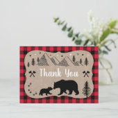 Baby shower de bûcheron  sauvage Ours Merci (Debout devant)