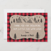 Baby shower de bûcheron  sauvage Ours Merci (Dos)