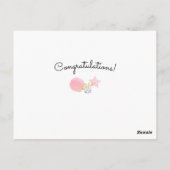 Baby shower de bulles roses - Carte de conseil (Dos)