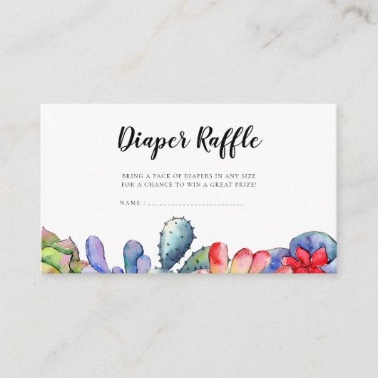 Baby shower de cactus Succulent Carte de rabat (Devant)