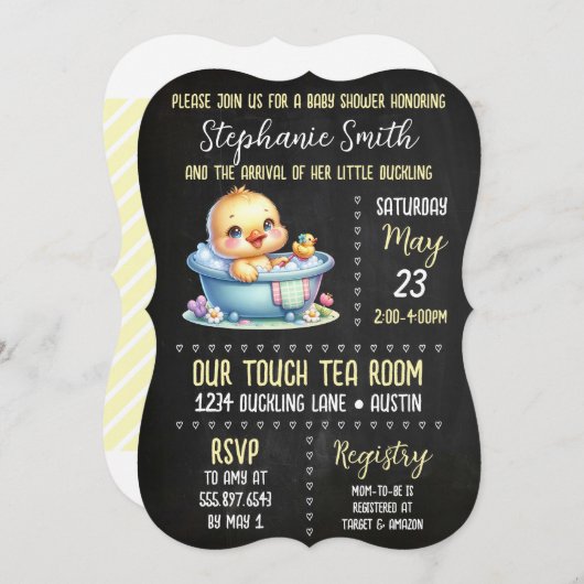 Baby shower de canard en caoutchouc Invitation neu (Devant / Derrière)