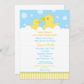 Baby shower de canard en caoutchouc Invitation pou (Devant / Derrière)