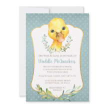 Baby shower de canard mou par invitation postale