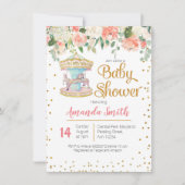 Baby shower de carrousel invitation fille (Devant)