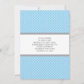Baby shower de carte cadeau, Bleu bébé, Gris (Dos)