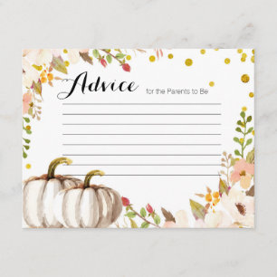 Baby shower de carte de conseil citrouille Gold