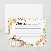 Baby shower de carte de conseil citrouille Gold (Devant / Derrière)