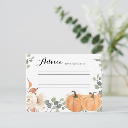 Baby shower de carte de conseil citrouille rustiqu (Debout devant)