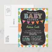 Baby shower de carte postale; invitation de Jacqua (Devant / Derrière)