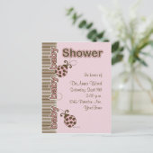Baby shower de carte postale Ladybug en rose (Debout devant)