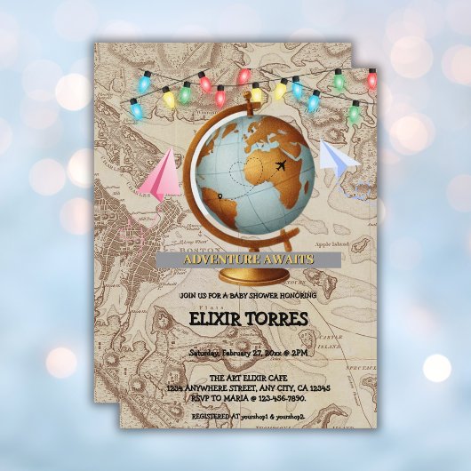 Baby shower de cartes du monde Adventure Await