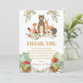 Baby shower de cerfs de bois Carte de remerciement (Debout devant)