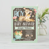 Baby shower de cerfs de bois Invitation Garçon (Debout devant)