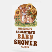 Baby shower de cerfs de tournesol en bois rustique (Angle)