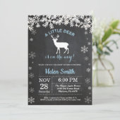 Baby shower de cerfs d'hiver de bois Invitation (Debout devant)