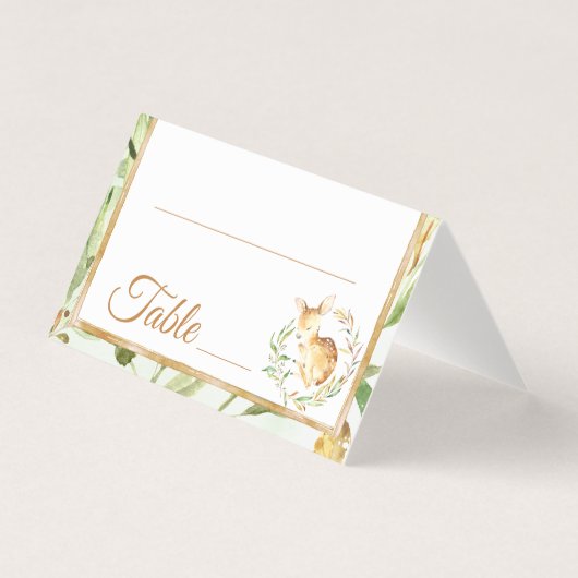 Baby shower de cerfs et Feuille Numéro de la table (Front)