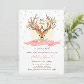 Baby shower de cerfs Invitation Woodland Antlers G (Debout devant)