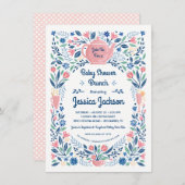 Baby shower de charme Brunch Invitation rose (Devant / Derrière)