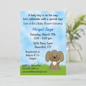 Baby shower de chiot mignon Invitation pour les ga (Debout devant)