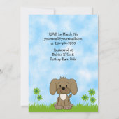 Baby shower de chiot mignonne Invitation pour les  (Dos)