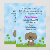 Baby shower de chiot mignonne Invitation pour les  (Devant / Derrière)