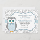 baby shower de chouette invitation garçon forêt gr (Devant)