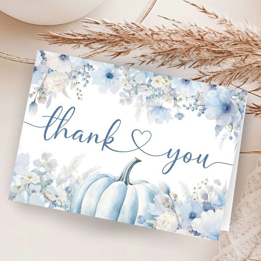 Baby shower de chute Citrouille rose Merci plié