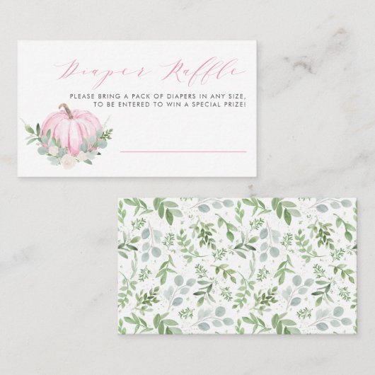 Baby shower de chute rose Citrouille  rabat carte (Devant / Derrière)