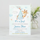 Baby shower de cigogne invitation invitation de fê (Debout devant)