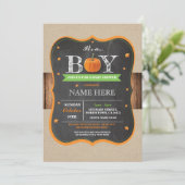 Baby shower de citrouille c'est un invitation (Debout devant)