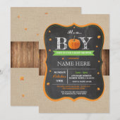 Baby shower de citrouille c'est un invitation (Devant / Derrière)