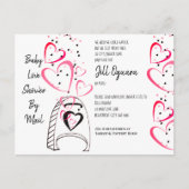 Baby shower de Coeurs roses par Invitation de mess (Devant)