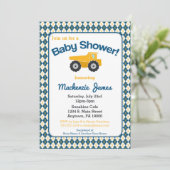 Baby shower de construction Invitation Boy Truck (Debout devant)