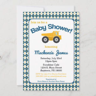 Baby shower de construction Invitation Boy Truck