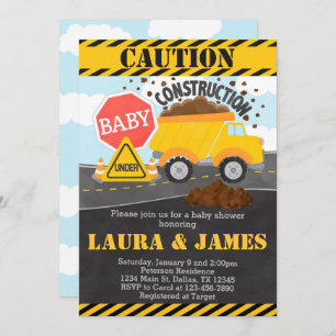 Baby shower de construction Invitation d'invitatio
