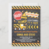 Baby shower de construction Invitation Douche de c (Devant)